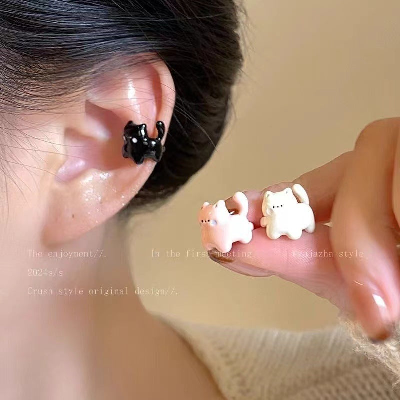 A sweet girl without ear piercings or ear bone clips