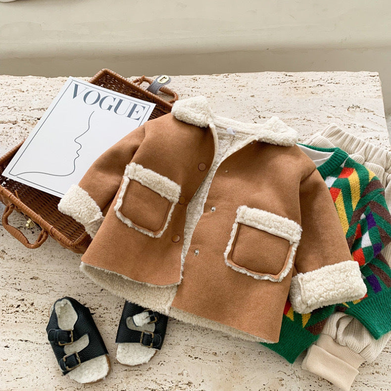 A thick lambskin coat