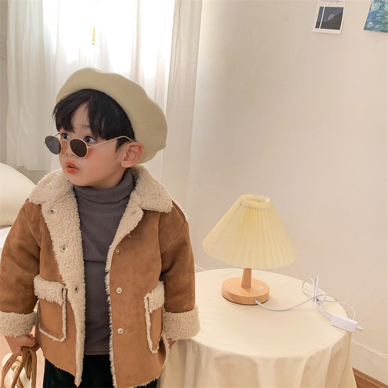 A thick lambskin coat