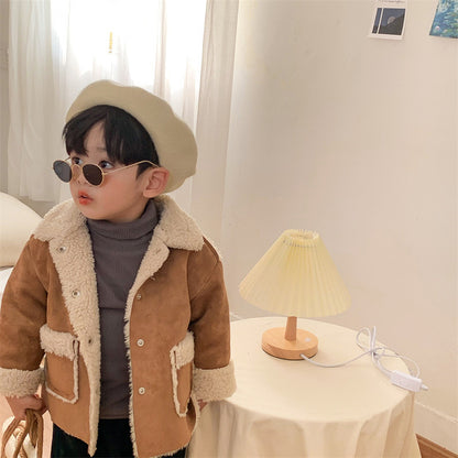 A thick lambskin coat