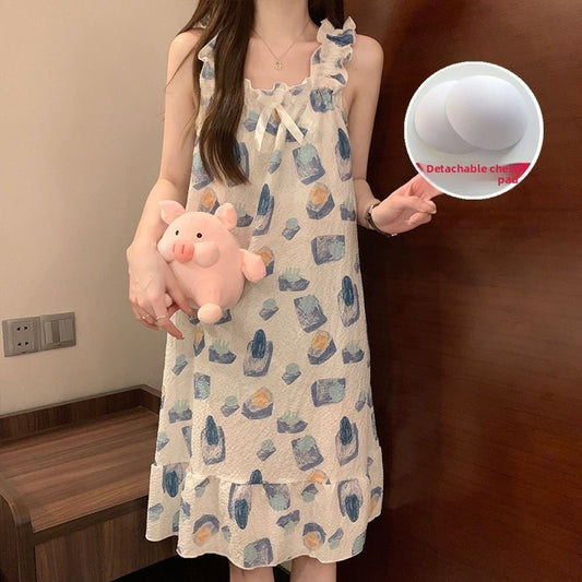 A thin bubble foam nightgown with a chest cushion