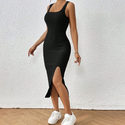 A tight-fitting and waist-hugging dress