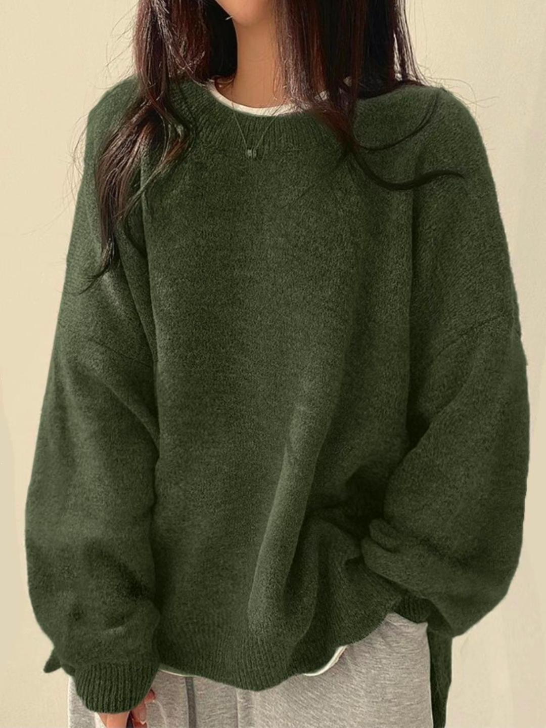 A versatile solid-colored sweater
