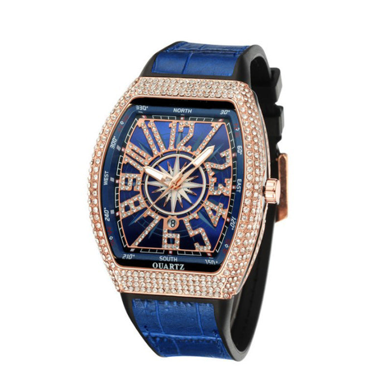 A vintage quartz watch set with diamonds