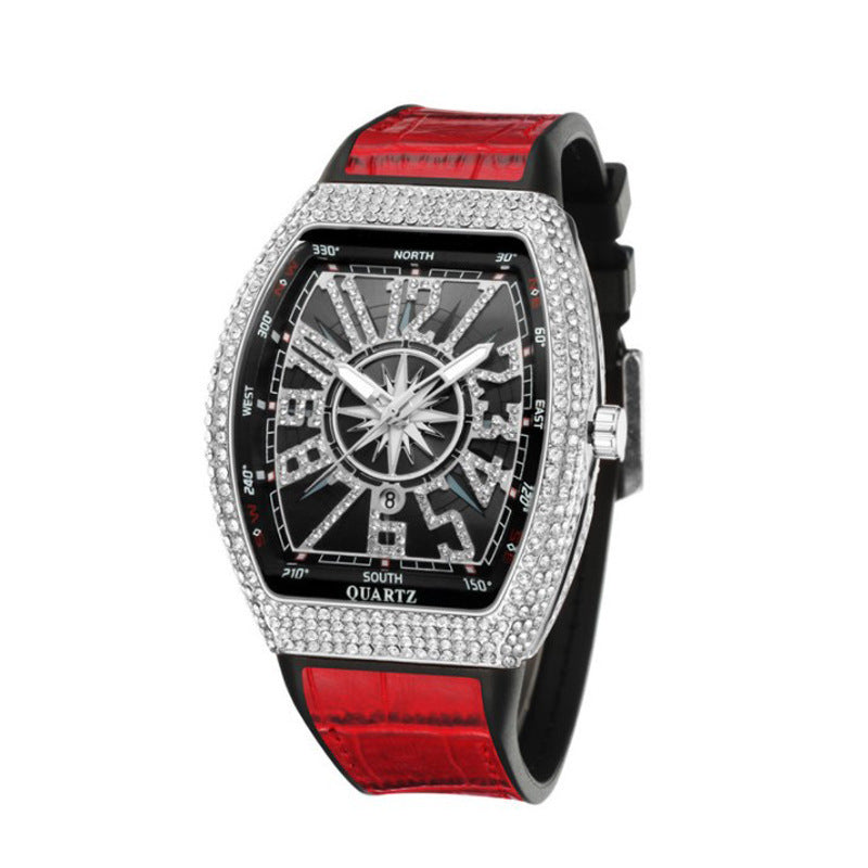 A vintage quartz watch set with diamonds