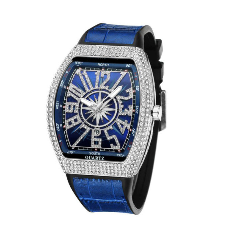 A vintage quartz watch set with diamonds