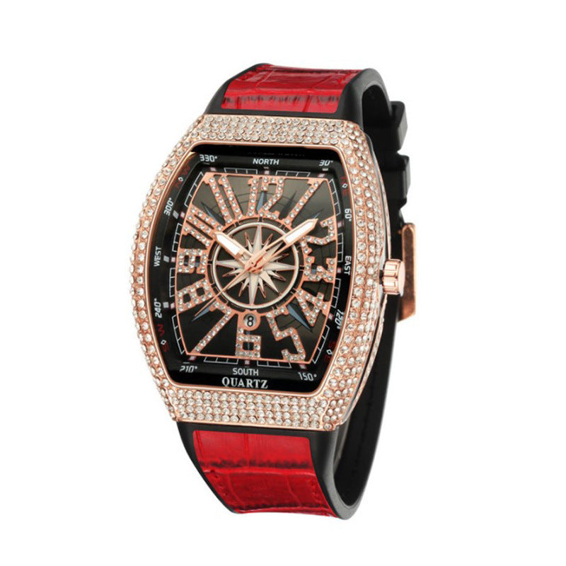A vintage quartz watch set with diamonds
