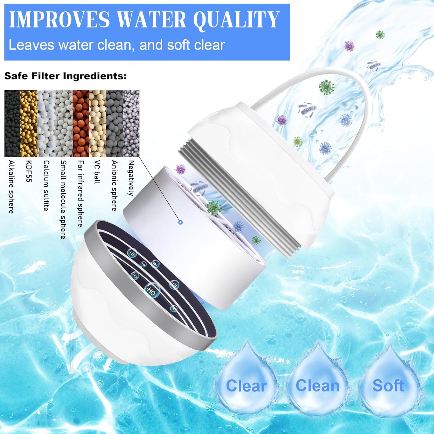 A wall-mounted shower and water purifier for bathing without installation