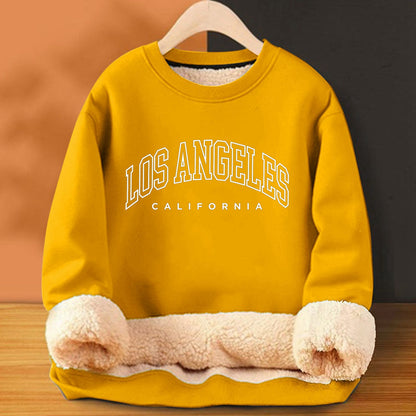 A warm jacket with a hood over the head