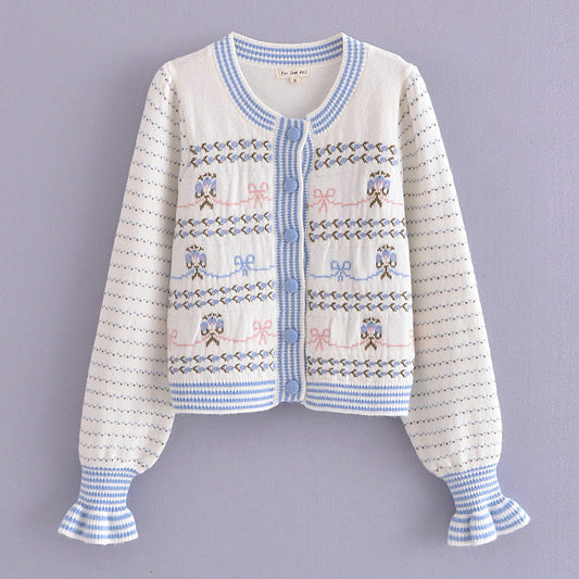 A wavy sweater cardigan