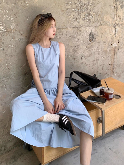 A wide A-line long dress