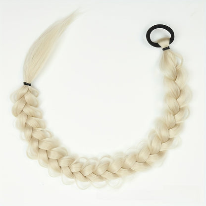A wig with braids and a high, fake ponytail