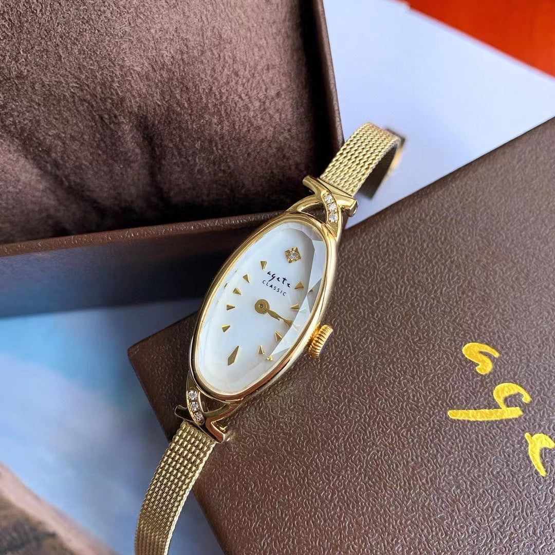 Vintage Square Watch for Women with Dainty Wheat Design