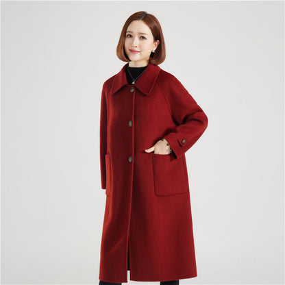 Double-Faced Wool Coat Elegant Outerwear for Women & Moms
