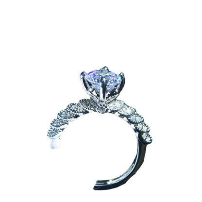 Women’s Moissanite Fortune Ring with Platinum Plating