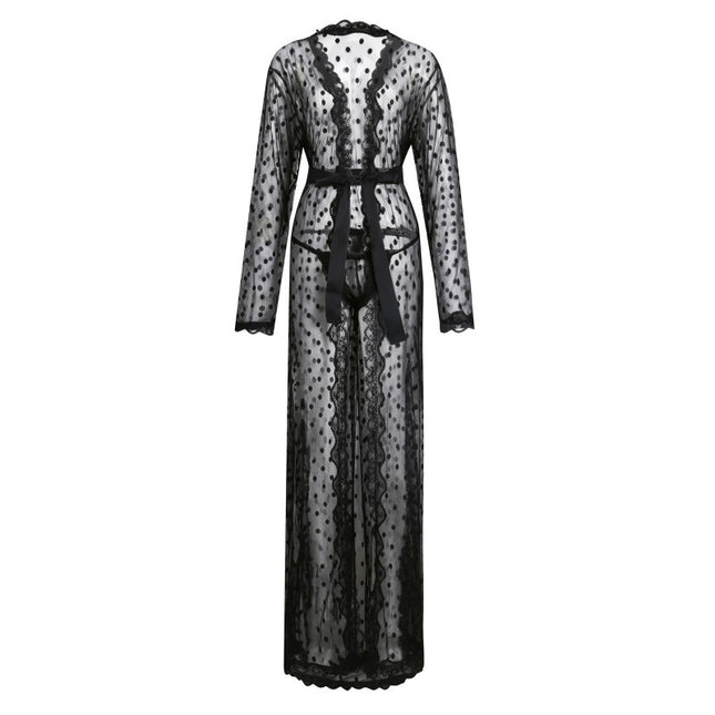 Men’s Japanese-Style Polka Dot Lace Bathrobe Premium Design
