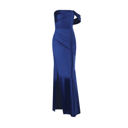 Satin Bridesmaid Dresses for Women Off Shoulder Mermaid Gown