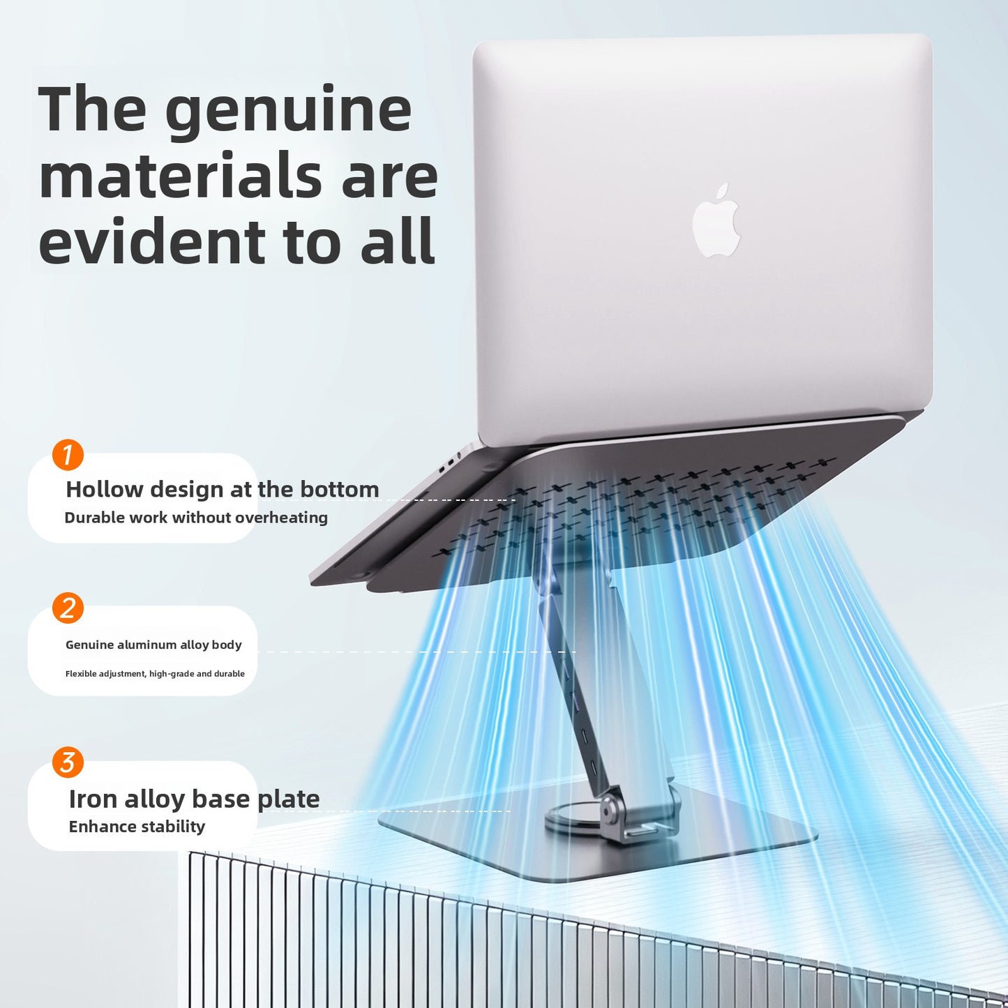 Aluminum Alloy Laptop Stand with Docking Station Support