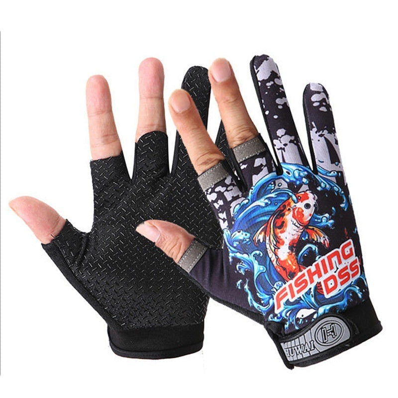 Cycling Lure Fishing Gloves Sun Protection Windproof