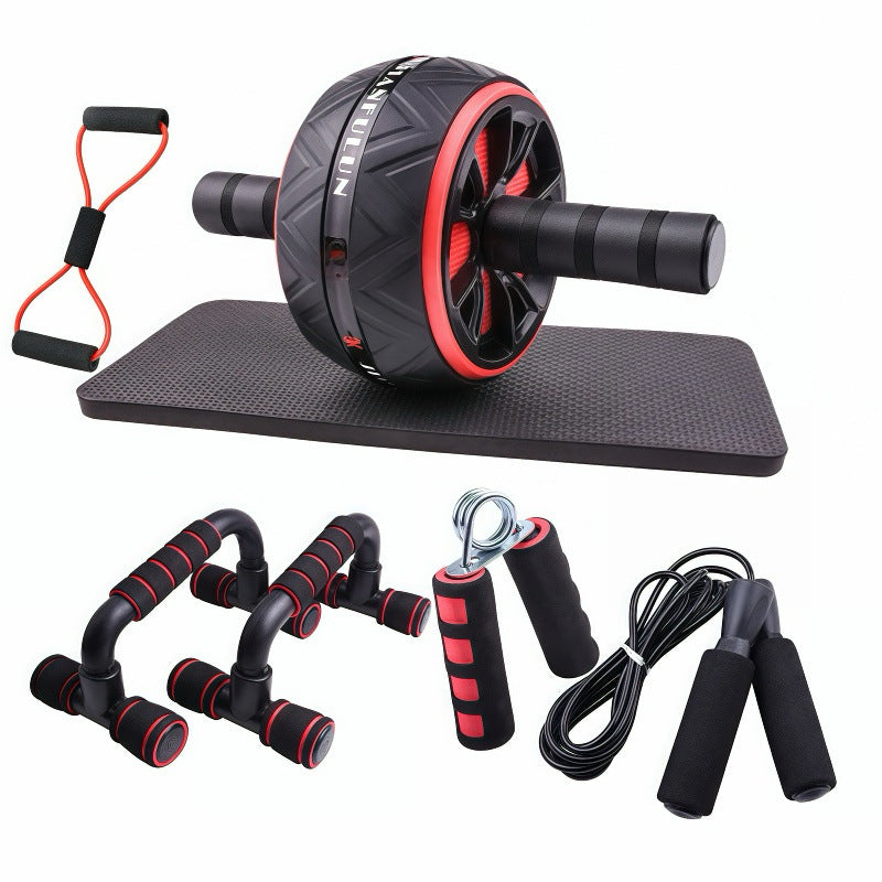 Ab Wheel 7-Piece Set – Indoor Fitness Equipment, Jump Rope, Push-Up Stand