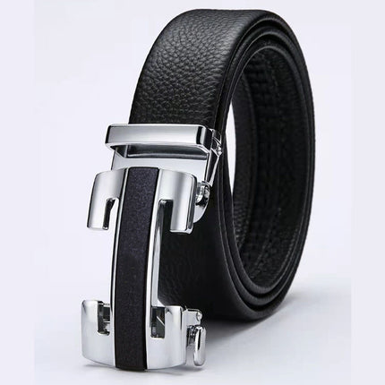 Men’s Genuine Leather Belt Automatic Buckle Stylish & Durable