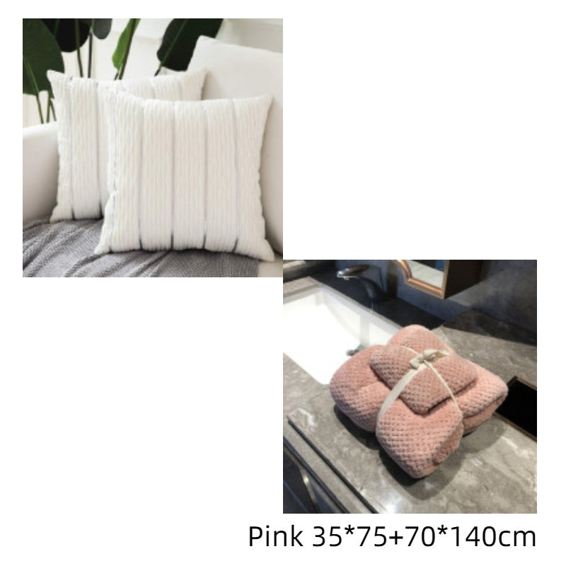 Buy Striped Velvet Pillow Cover for Luxury Sofa Cushion Style