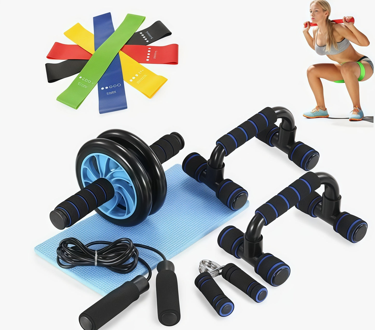 Abdominal Wheel Fitness Combo Set with Accessories