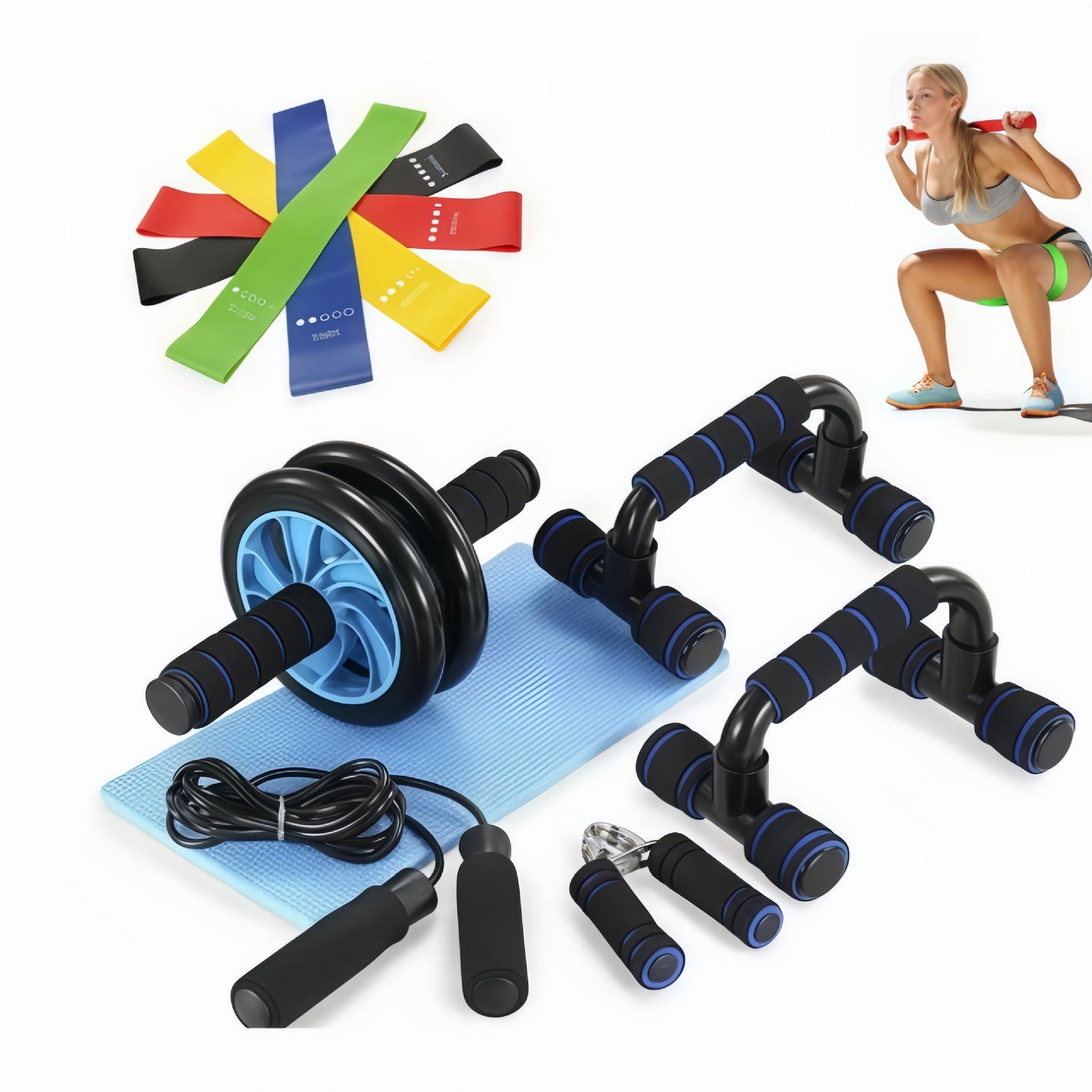 Abdominal Wheel Fitness Combo Set with Accessories