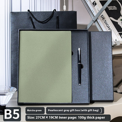 Soft Leather Covered Notebook with Litchi Pattern for Notes