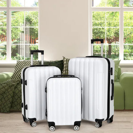 3-in-1 White Traveling Storage Suitcase for Large Capacity