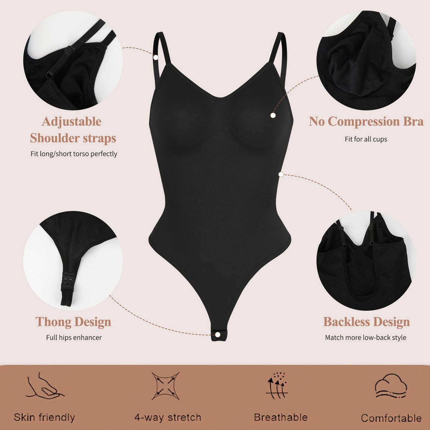 Abs-boosting large-size bandeau shaping bra
