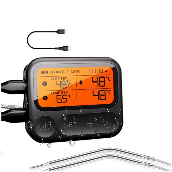Abs Smart Dual-Probe Waterproof Barbecue Thermometer