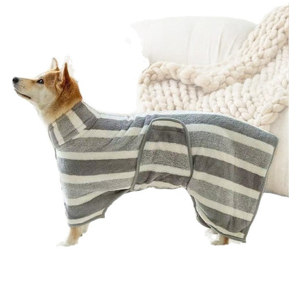 Absorbent Coral Fleece Pet Bathrobe