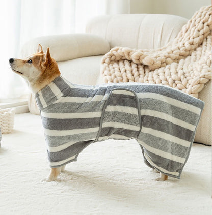 Absorbent Coral Fleece Pet Bathrobe