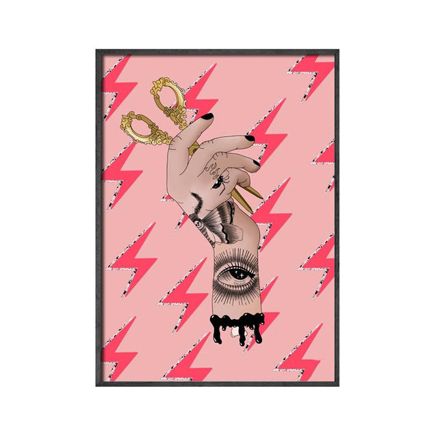 Abstract individualistic pink feminist painting