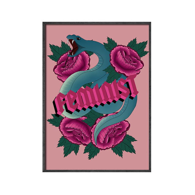 Abstract individualistic pink feminist painting