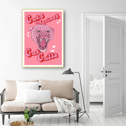 Abstract individualistic pink feminist painting