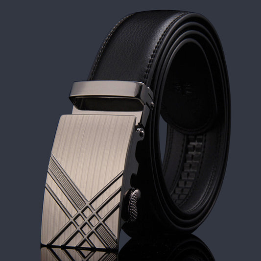Men’s Genuine Leather Belt Automatic Buckle Stylish & Durable