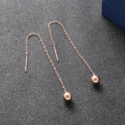 Titanium Steel Bead Earrings Korean Style Chic Jewelry Wear
