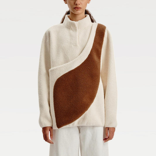 Women’s Thickened Color-Block Sweatshirt Comfortable & Warm