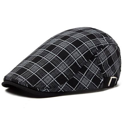 Mens Summer Plaid Beret Lightweight Fashionable Headwear