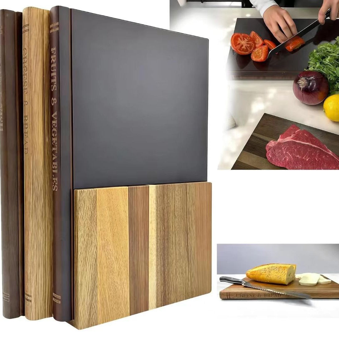 Acacia Wood Book-Shaped Cutting Board