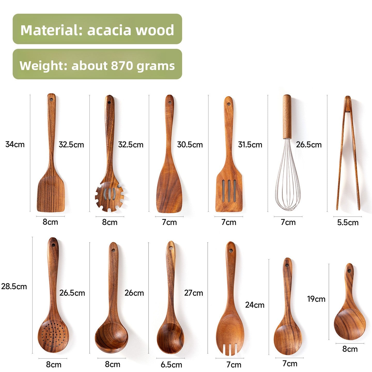 Acacia Wood Kitchen Utensil