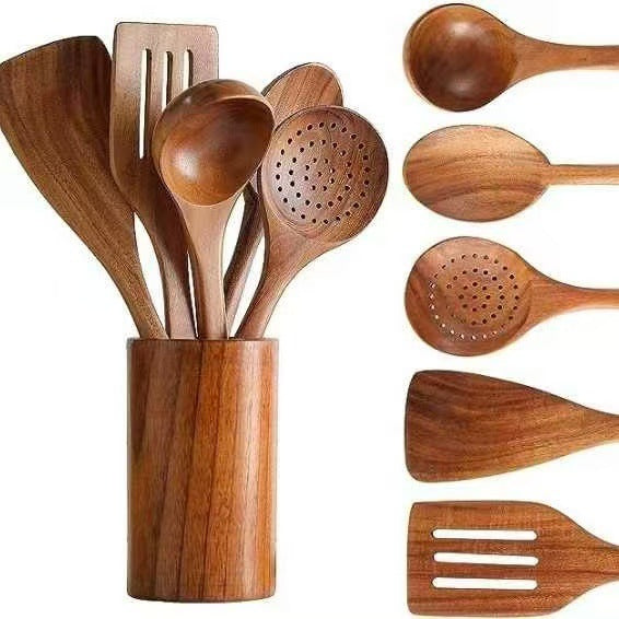 Acacia Wood Kitchen Utensil Set