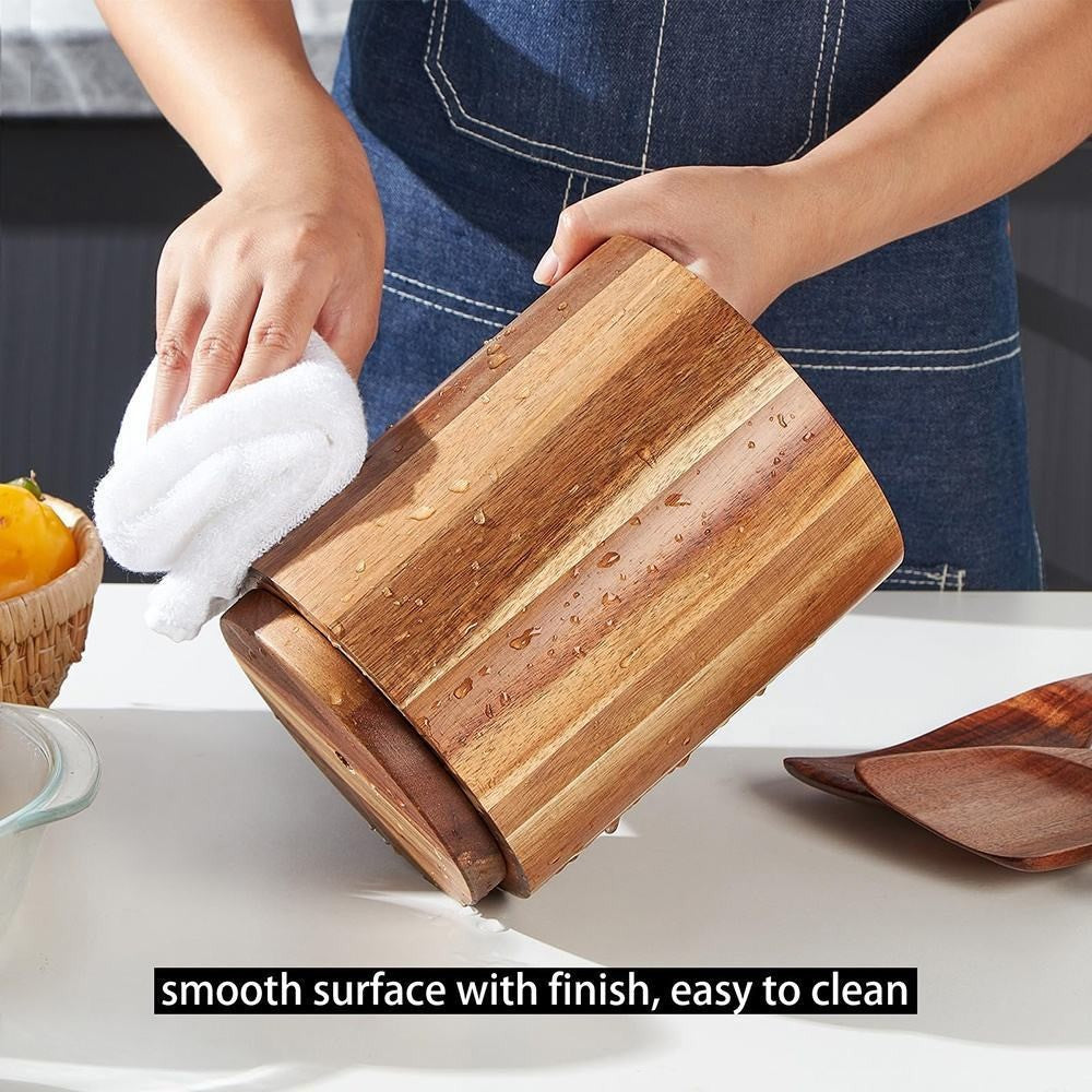 Acacia Wood Utensil Storage Organizer