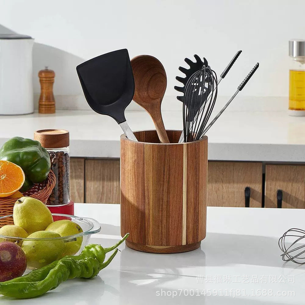 Acacia Wood Utensil Storage Organizer