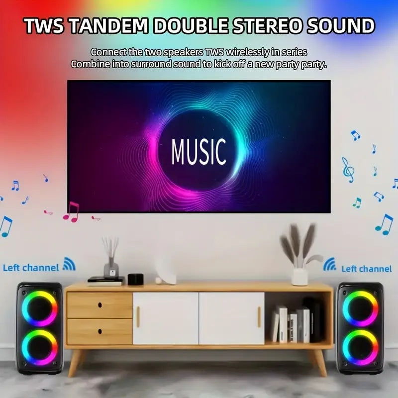 Wireless Stereo Speaker with Subwoofer – Party & Outdoor Ready