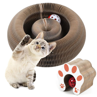 Accordion cat scratching board