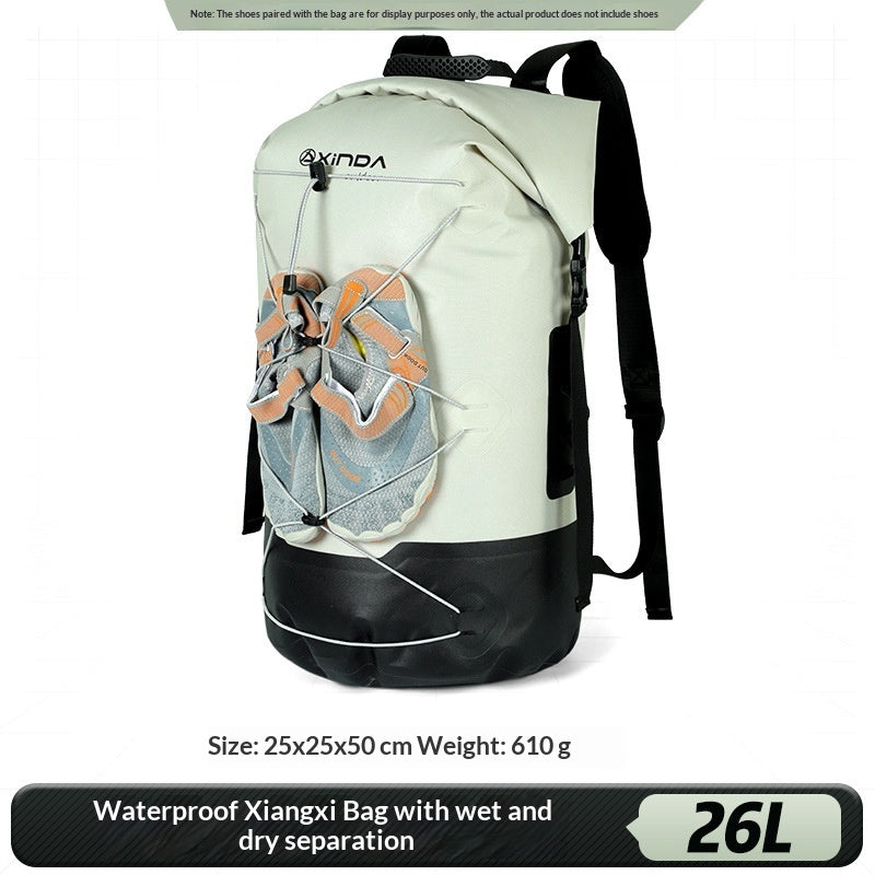 Stream-Tracking Backpack Waterproof Dry Wet Separation Bag