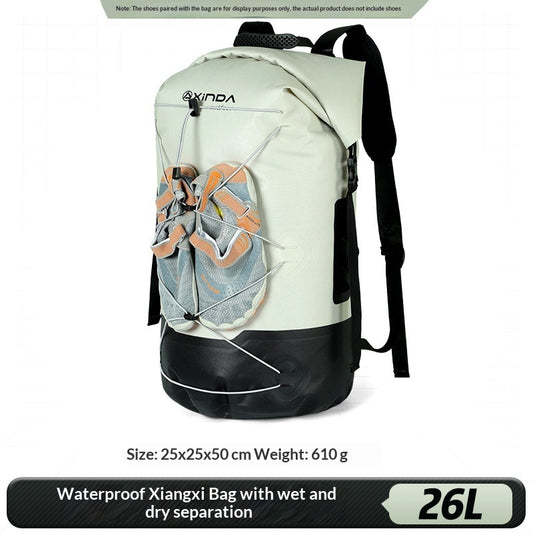 Stream-Tracking Backpack Waterproof Dry Wet Separation Bag